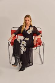 BLUSA AMETISTA TULE ESTAMPADO