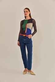 BLUSA EVITA TULE ESTAMPADO
