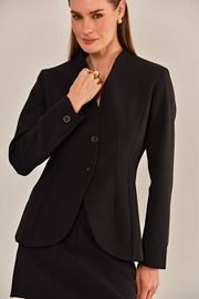 BLAZER CRYSTAL ALFAIATARIA PRETO