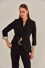 BLAZER CRYSTAL ALFAIATARIA PRETO
