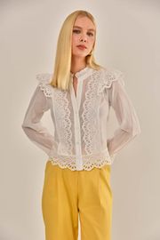 BLUSA ENCONTROS CAMBRAIA DE ALGODÃO