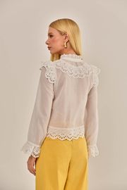BLUSA ENCONTROS CAMBRAIA DE ALGODÃO