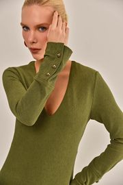 VESTIDO ELLE VERDE MILITAR