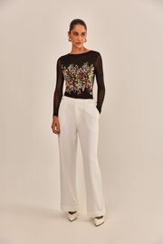 BLUSA BRUNA  TULE BORDADA