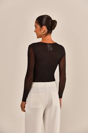 BLUSA BRUNA  TULE BORDADA