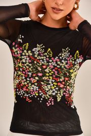 BLUSA BRUNA  TULE BORDADA