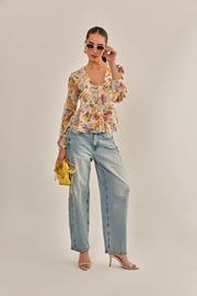 BLUSA GAROA TULE ESTAMPADO