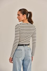 BLUSA EUROPA MALHA LISTRADA