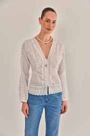 BLUSA HELÔ CAMBRAIA DE ALGODÃO