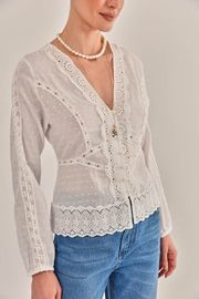 BLUSA HELÔ CAMBRAIA DE ALGODÃO