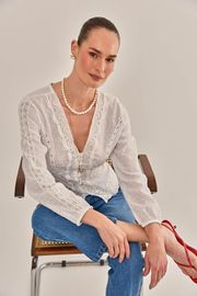 BLUSA HELÔ CAMBRAIA DE ALGODÃO
