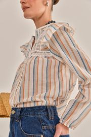 BLUSA JOANE CAMBRAIA DE ALGODÃO