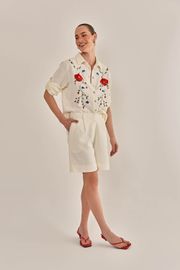 SHORTS ILDA CAMBRAIA DE LINHO