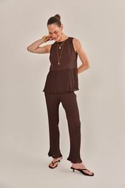 CALÇA ITAMARA CREPE PLISSADO