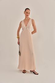VESTIDO ESMERALDA CREPE PLISSADO