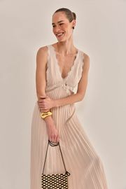 VESTIDO ESMERALDA CREPE PLISSADO