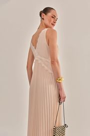 VESTIDO ESMERALDA CREPE PLISSADO