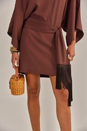 VESTIDO MONET MARROM