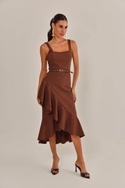 VESTIDO LONDRES MARROM
