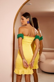 Vestido Tricot Brasil Amarelo