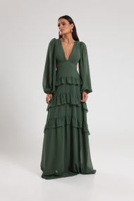 Vestido Longo Verde Oliva Trancoso