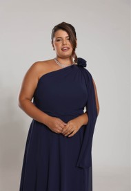 Vestido De Festa Longo Plus Size Ávila Azul Marinho