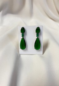 Brinco Savi Prata Verde Esmeralda