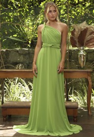 Vestido Longo Verde Avocado Multiformas Chifon