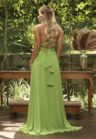 Vestido Longo Verde Avocado Multiformas Chifon