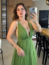 Vestido Longo Verde Oliva Bali