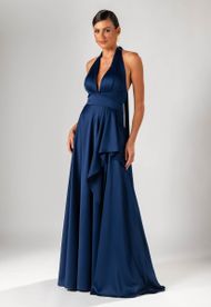 Vestido Longo Azul Marinho Londres