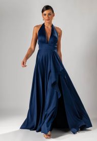 Vestido Longo Azul Marinho Londres