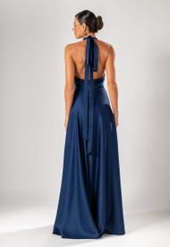 Vestido Longo Azul Marinho Londres