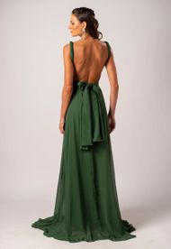 Vestido Longo Verde Oliva Escuro Multiformas Chifon 