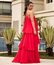 Vestido Longo Vermelho Escócia