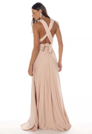 Vestido Longo Nude Multiformas Malha 