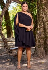 Vestido Curto Plus Size Preto Armênia