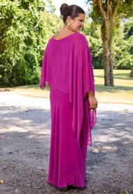 Vestido Longo Plus Size Fúcsia Hungria 