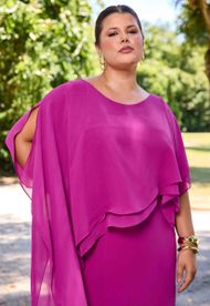 Vestido Longo Plus Size Fúcsia Hungria 