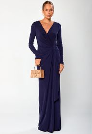 Vestido Longo Azul Marinho Buenos Aires