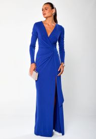 Vestido Longo Azul Bic Buenos Aires