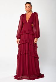 Vestido Longo Marsala Trancoso