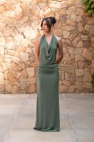 Vestido Longo Verde Oliva Taipe
