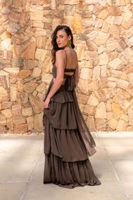Vestido Longo Marrom Pernambuco