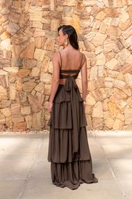 Vestido Longo Marrom Pernambuco