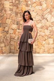 Vestido Longo Marrom Pernambuco