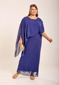Vestido Longo Plus Size Azul Marinho Hungria