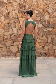 Vestido Longo Verde Oliva Trancoso Sem Manga
