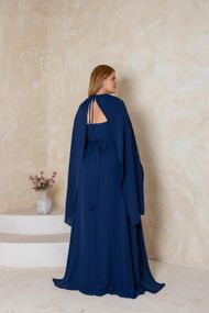 Vestido Longo Plus Size Azul Marinho Houston