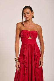 Vestido Longo Vermelho Jericoacoara Chifon